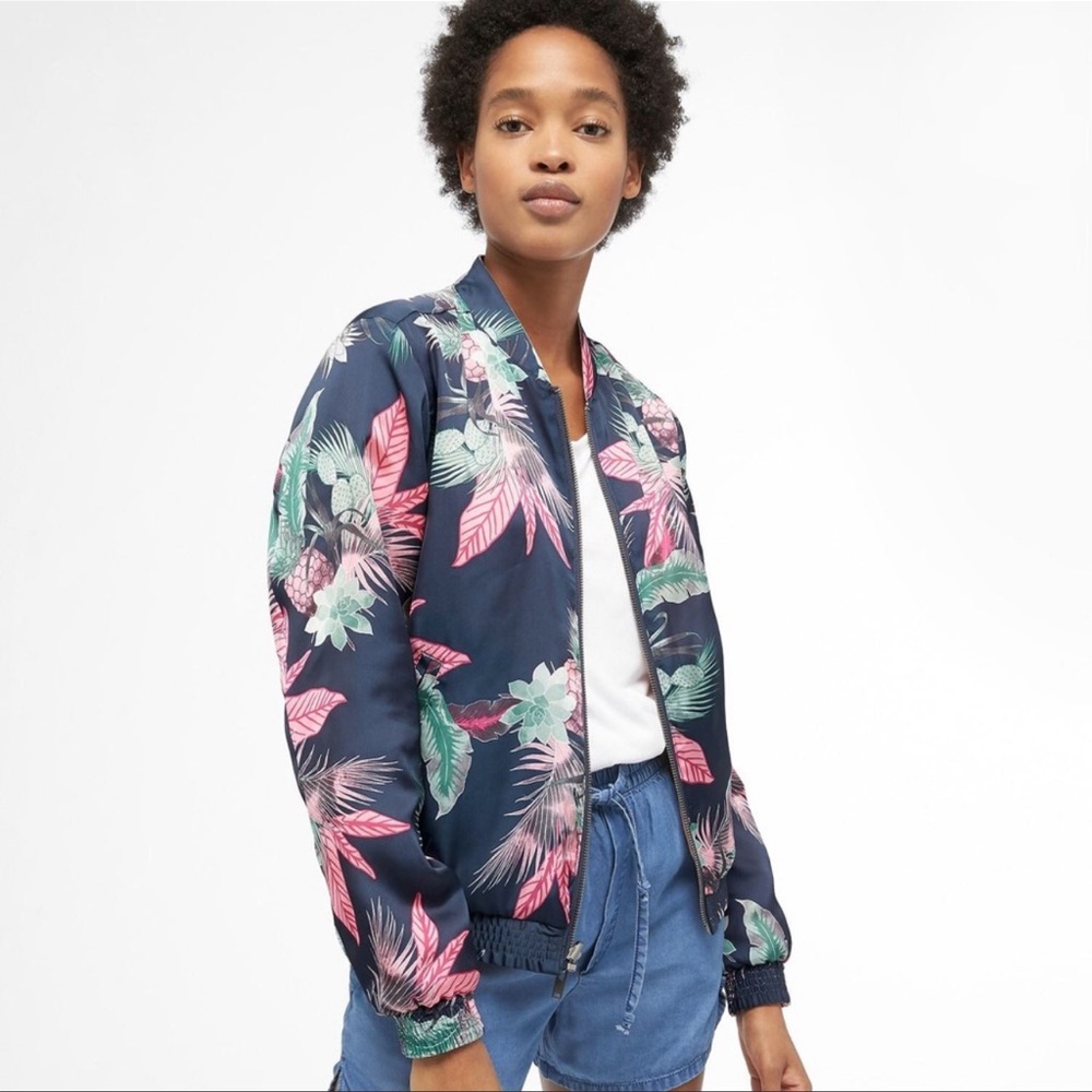 Gap Reversible Floral Print Bomber Jacket